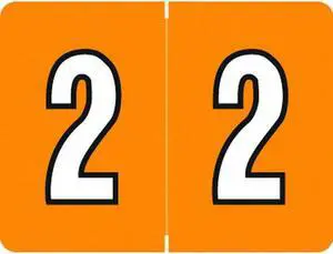 DataFile/Tab L8700 Compatible "2"  Numeric Labels, Laminated Stock, 1-1/4" x 15/16" Individual Numbers - Roll of 500