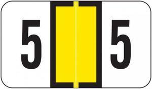 Jeter 0300 Compatible Numeric "5" Labels, Laminated Stock, 1-5/8" x 15/16" Individual Numbers - Roll of 500