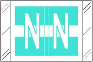 Tabbies Compatible "N" Labels, Polylaminated 100# Stock, 1 " X 1-1/2" Individual Letters - Roll of 500