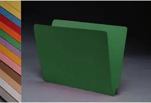 11pt Green Folders, Full Cut 2-Ply END TAB, Letter Size (Box of 100)