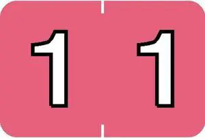 Barkley NBKM Compatible Numeric "1" Labels, Laminated Stock, 1" X 1-1/2" Individual Numbers - Pack of 225