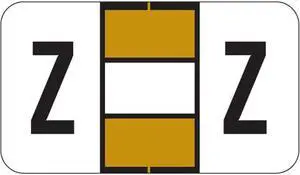 Jeter 0200 Compatible "Z" Labels, Laminated Stock, 15/16" X 1-5/8" Individual Letters - Roll of 500