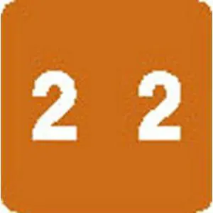 Sav-Tyme 1700 Compatible Numeric "2" Labels, Laminated Stock, 1-1/2" X 1-1/2" Individual Numbers - Roll of 500