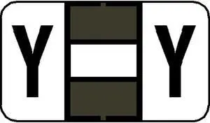 Jeter 7200 Compatible "Y" Labels, Laminated Stock, 15/16" X 1-5/8", Individual Letters - Pack of 225