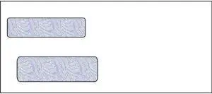 #10, Double Window Envelope, 4-1/8" x 9-1/2", 24# White Wove, Blue Woodgrain Inside Tint, (Box of 500)