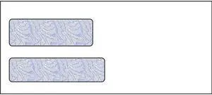 #9, Double Window Envelope, 3-7/8" x 8-7/8", 24# White Wove, Blue Woodgrain Inside Tint, (Box of 500)
