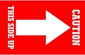 3" x 5" Caution This Side Up Labels (500 per Roll)