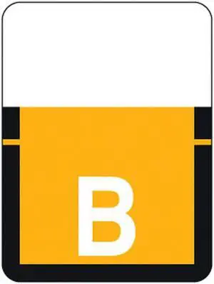 Tab A1307 Top Tab Compatible Labels "B", Vinyl Stock, 1" X 3/4" Individual Letters - Rolls of 500
