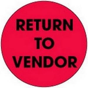 2" Diameter Return To Vendor Circle Labels (500 per Roll)
