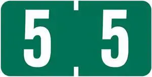 Tab Compatible Mini Numeric "5" Labels, Vinyl Kimdura Stock, 1/2" X 1" Individual Numbers - Roll of 500