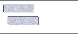 #9, Double Window Envelope, 3-7/8" x 8-7/8", 24# White Wove, Quick Stick Seal, Blue Woodgrain Inside Tint (Box of 500)