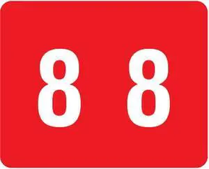 Smead DCCRN Compatible "8" Numeric Labels, Laminated Stock, 1" X 1-1/4" Individual Numbers - Roll of 500