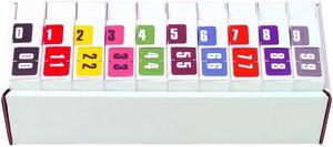 Digi Color DCNM Compatible Numeric "0-9" Labels, Laminated Stock, 1-1/2" x 1" Complete Set - 10 Rolls of 250