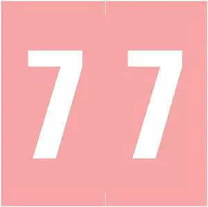IEC/AFV Compatible Numeric "7" Labels, Laminated Stock, 1-7/8" X 1-7/8" Individual Numbers - Roll of 500