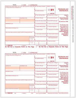 TFP 1099-DIV Federal Copy A - Pack of 100
