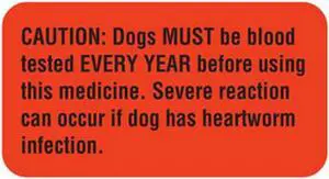 Dogs Must Be Tested 1-5/8" x 7/8" Fl-Red Label (Roll of 560)