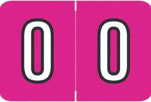 Barkley NCPM Compatible Numeric "0" Labels, Laminated Stock, 1" X 1-1/2" Individual Numbers - Roll of 500