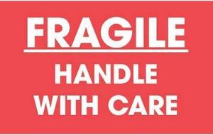 3" x 5" Fragile Handle With Care Labels (500 per Roll)