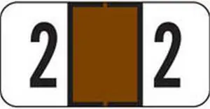 Jeter Compatible Numeric "2" Labels, Polylaminated Stock, 3/4" X 1-1/2" Individual Numbers - Roll of 500