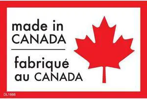 2" x 3" Made in Canada /fabrique au Canada Labels (500 per Roll)