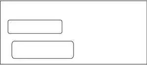 #10, Double Window Envelope, 4-1/8" x 9-1/2", 24# White Wove, (Box of 500)