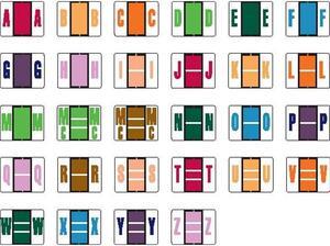 Tab Compatible Alpha Labels, Vinyl Stock, 1" X 1.25", Starter Set - 27 Rolls of 500