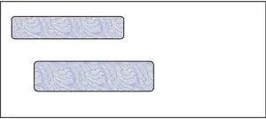 #9, Double Window Envelope, 3-7/8" x 8-7/8", 24# White Wove, Quick Stick Seal, Blue Woodgrain Inside Tint (Box of 500)