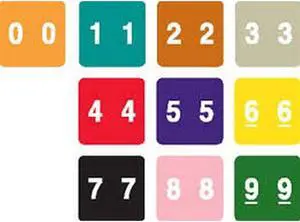 Sav-Tyme MDRL Compatible Numeric Labels, Laminated Stock, 1-1/2" X 1-1/2", Starter Set - 10 Rolls of 500