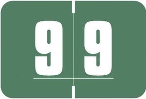 Digi Color DCNM Compatible Numeric "9" Labels, Laminated Stock, 1-1/2" x 1" Individual Numbers - Roll of 250