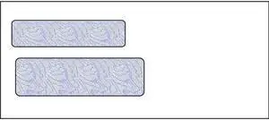 #9, Double Window Envelope, 3-7/8" x 8-7/8", 24# White Wove, Blue Woodgrain Inside Tint, (Box of 500)