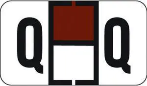 Traco Compatible "Q" Labels, Polylaminated Stock, 15/16 " X 1-5/8" Individual Letters - Roll of 500