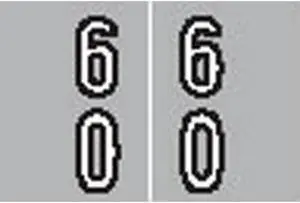 Barkley DAVM Compatible "60" Double Digit Labels, Laminated Stock, 1-3/16" X 1-1/2" Individual Numbers - Roll of 500