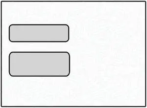 #93D W-2 Double Poly Window Envelopes, 5-3/4" x 8", 24#, White, Side Seams, Blue Wesco Inside Tint (Box of 500)