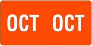 Smead ETS Compatible "Oct" Month Labels, Laminated Stock,1/2" x 1", Individual Months - Pack of 250