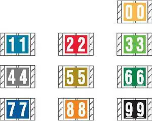 Tabbies Compatible Numeric Labels, Laminated Stock, 1" X 1-1/2", Starter Set - 10 Rolls of 500