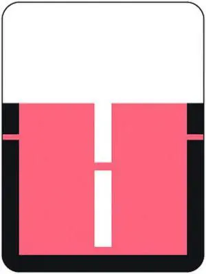 Tab A1307 Top Tab Compatible Labels "I", Vinyl Stock, 1" X 3/4" Individual Letters - Rolls of 500