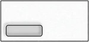 #3 W-2 Poly Window Envelopes, 3-15/16" x 8-1/4", 24#, White, Diagonal Seam, Blue Wesco Inside Tint (Box of 500)