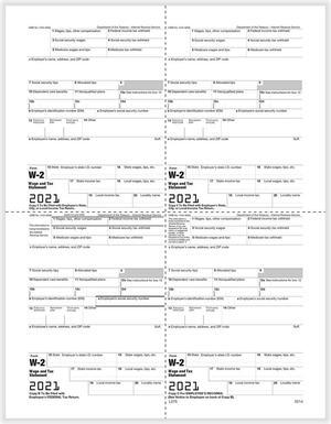 TFP W-2 M-Style Alternate 4-Up Employees Copies B, C, 2, 2 - Pack of 100