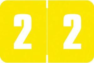 Digi Color DXNM Compatible Numeric "2" Labels, Laminated Stock, 1-5/8" x 15/16" Individual Numbers - Roll of 250