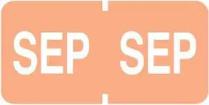 Tab Compatible "Sep" Month Labels, Vinyl Kimdura Stock, 1" X 1/2", Individual Months - Roll of 500