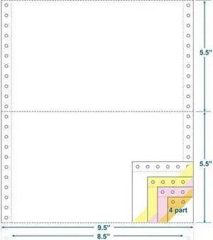4-Ply Carbonless Paper, White/Canary/Pink/Gold, Form Size 9-1/2" x 5-1/2" (W x H) (Carton of 1800)