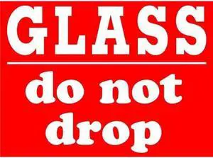 3" x 4" Glass Do Not Drop Labels (500 per Roll)