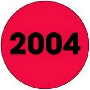 2" Diameter Red 2010 Calendar Year Circle Labels (500 per Roll)