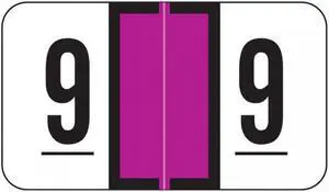 Jeter 0300 Compatible Numeric "9" Labels, Laminated Stock, 1-5/8" x 15/16" Individual Numbers - Roll of 500