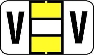 Jeter 7200 Compatible "V" Labels, Laminated Stock, 15/16" X 1-5/8", Individual Letters - Pack of 240