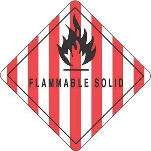 4" x 4" Flammable Solid D.O.T. Subsidiary Risk Labels (500 per Roll)