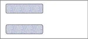 #10, Double Window Envelope, 4-1/8" x 9-1/2", 24# White Wove, Blue Woodgrain Inside Tint, (Box of 500)