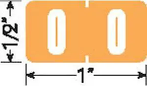 Tab Compatible Mini Numeric "0" Labels, Vinyl Kimdura Stock, 1/2" X 1" Individual Numbers - Roll of 1000