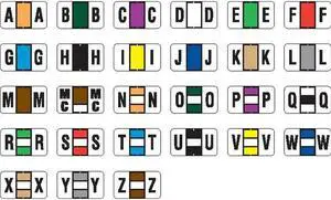 Jeter 7200 Compatible Alpha Labels, Laminated Stock, 15/16" X 1-5/8", Starter Set - 27 Packs of 240
