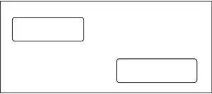 #9, Double Window Envelope, 3-7/8" x 8-7/8", 24# White Wove, Quick Stick Seal (Box of 500)